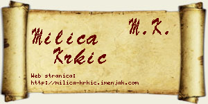 Milica Krkić vizit kartica